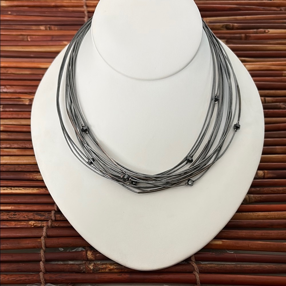 Silpada Silver Layered Necklace Modern Design
